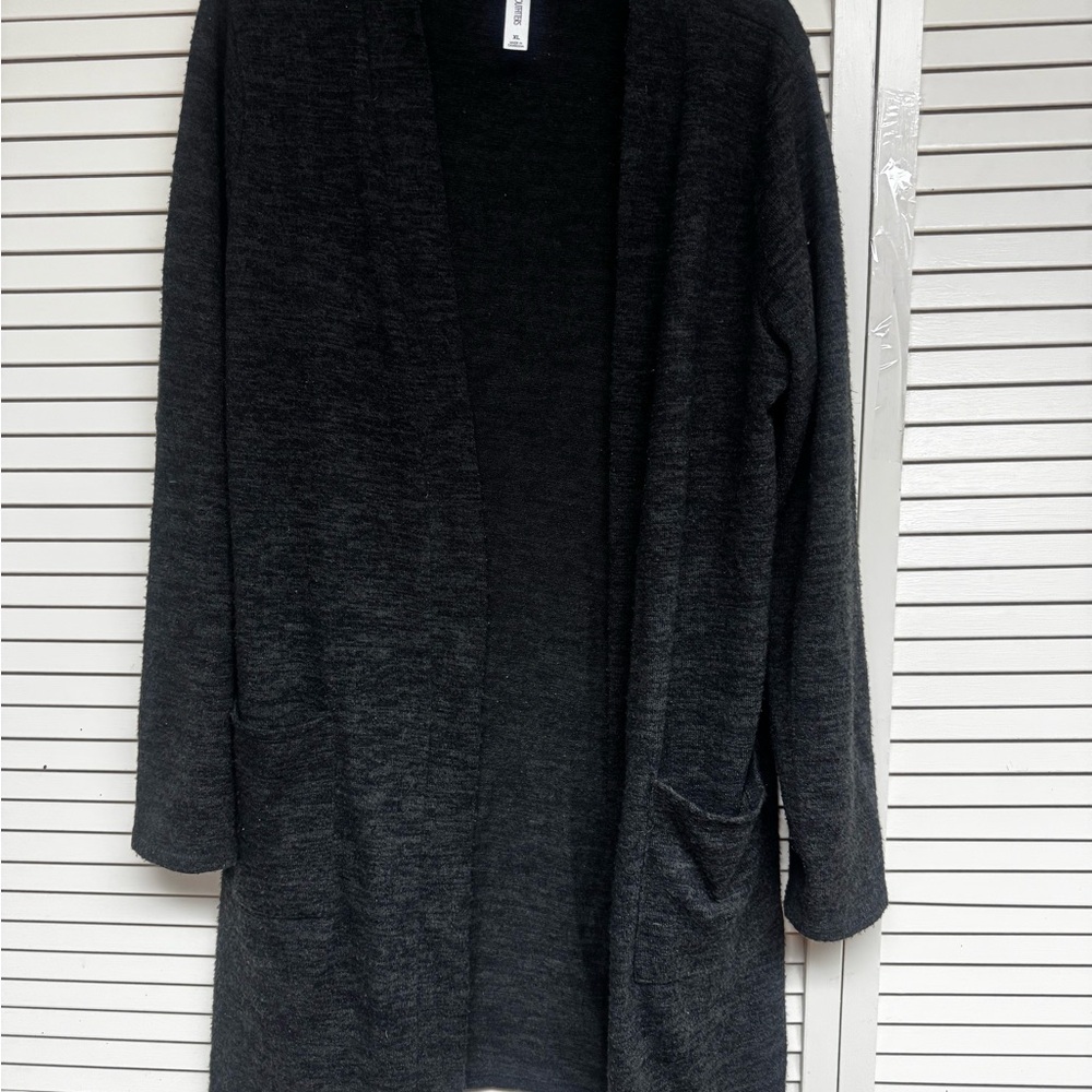 Zenana Outfitters Charcoal Open Front Cardigan